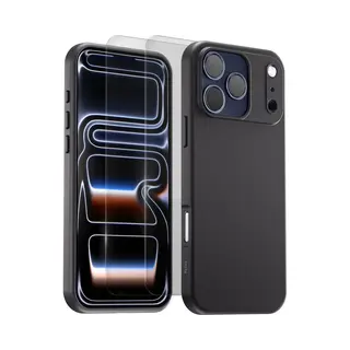 My Case Hoesje Geschikt Voor Apple IPhone 17 Pro Max Zwart - 2x Screenprotector - Beschermglas Screen Protector- Anti Shock Case