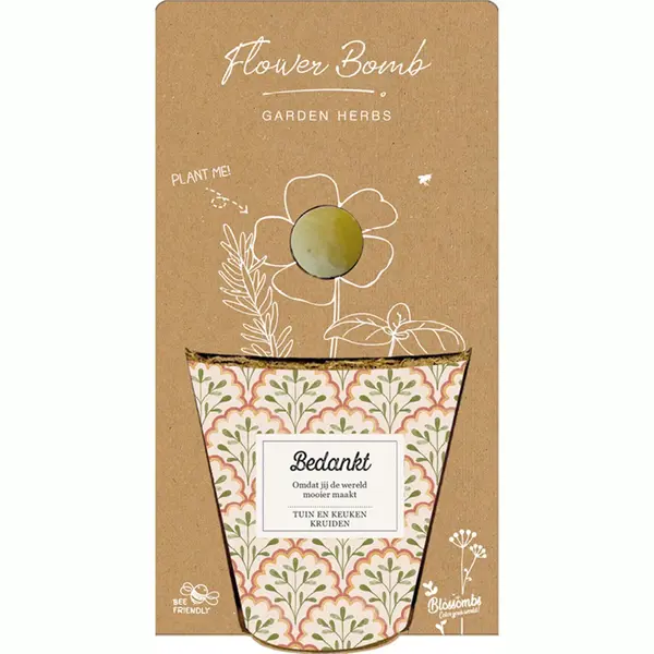Blossombs Grow Kit – 1 Zaadbommetje – Bedankt – Tuin- En Keukenkruiden Mix – Cadeau Bloembommetje thumbnail