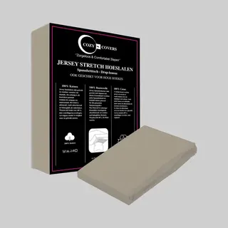 Cozy Covers Jersey Hoeslaken 100% Katoen 90x200 Cm - Rondomelastiek + 30 Cm Matrasdikte - Taupe