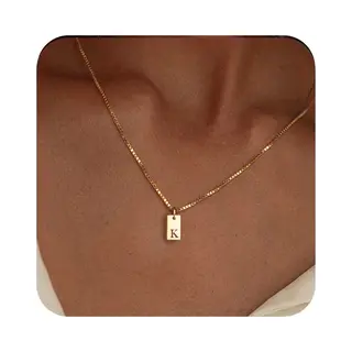 The Jewellery Salon Ketting Met Initiaal - Stainless Steel - Letter K - Minimalistisch Sieraad - Waterproof - Fijne Damesketting -
