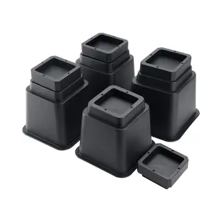 JustValue Meubelverhogers Vierkant - 8-delig - Verstelbaar - 12.7 Cm, 15.2 Of 17.7 Cm Hoogte - Stapelbaar - Bedverhogers – Tafelverhogers - Max. 6.9