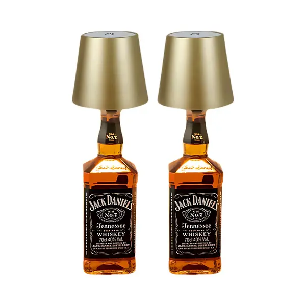 Bantach 2 Stuks - Dimbare Draadloze Oplaadbare Flessenlamp - Goude Tafellamp Met Warm Wit Licht thumbnail