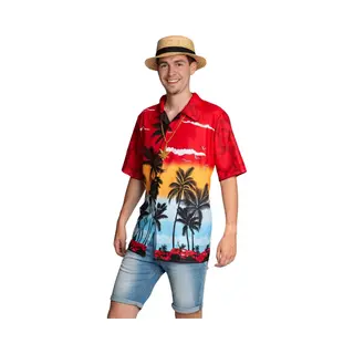 Partychimp Hawaii Blouse Mannen Paradise Carnavalskleding Heren Foute Party Verkleedkleren Volwassenen Hawaii Shirt Heren Tropische Outfit - Polyester