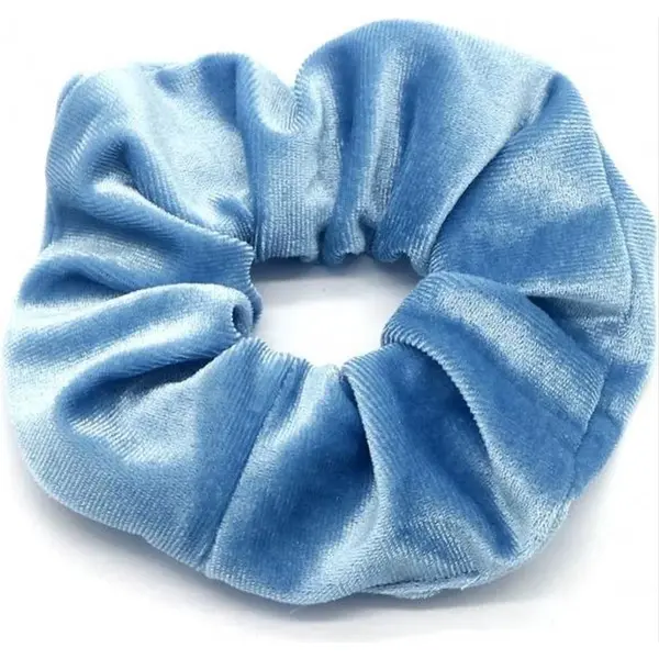Scoby - Scrunchie - Fluwelen Scrunchie - Haarelastiek - Hair Accessory - Froesel - Elastiek - Lichtblauw thumbnail