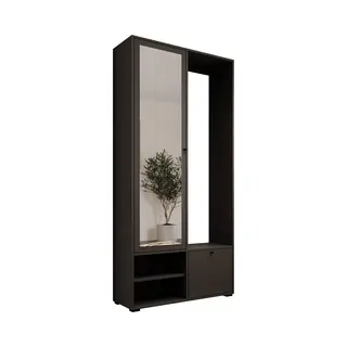 Meubella - Halkast Deacon - Zwart - 90 Cm - Met Spiegel