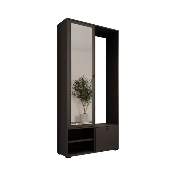 Meubella - Halkast Deacon - Zwart - 90 Cm - Met Spiegel thumbnail