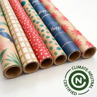 Kleurmedia® - Inpakpapier Luxe Kraft - 6 Rollen - 200x70 Cm - Plasticvrij & Fsc
