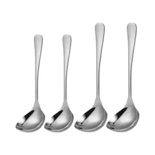 House Of Husk Soeplepel Set - 4 Stuks - Sauslepel - Opscheplepel - Juslepel - Zilver
