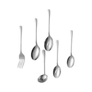House Of Husk Opscheplepel Set - Zilver - Serveerlepel - Soeplepel - Slalepel - Groetelepel - Aardappellepel - 25cm - Rvs - 6 Stuks