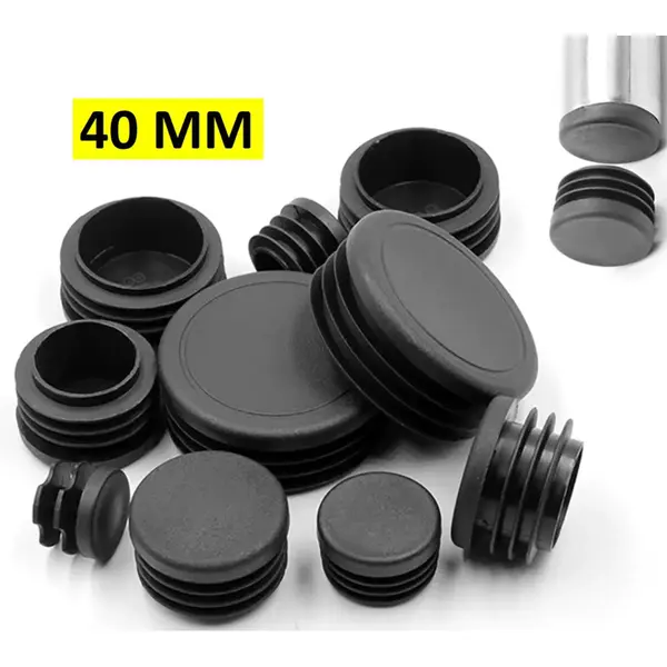 Actie4you® - Ronde Insteekdoppen – Meubeldop – Inslagdop – Stoelpoot Doppen -Ø 40 Mm - Kunststof - Zwart - 4 Stuks thumbnail