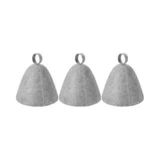 PolkaHome Saunahoed Vilt Sauna, 3 Stuks Grijze Saunamuts, Saunamuts, Vilten Kap, Vilten Kap, Draagbare Sauna Voor Dames En Heren, Vilten Sauna-hoed,