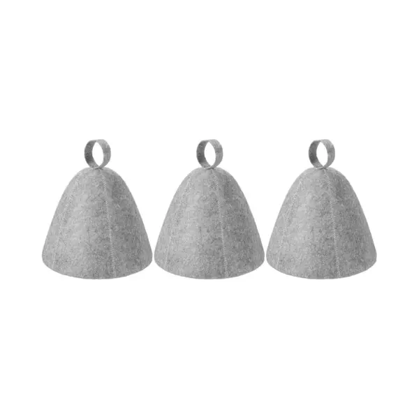 PolkaHome Saunahoed Vilt Sauna, 3 Stuks Grijze Saunamuts, Saunamuts, Vilten Kap, Vilten Kap, Draagbare Sauna Voor Dames En Heren, Vilten Sauna-hoed, thumbnail