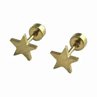WeLoveSilver - Oorstekers - Chirurgisch Staal - Goudkleurige Sterren