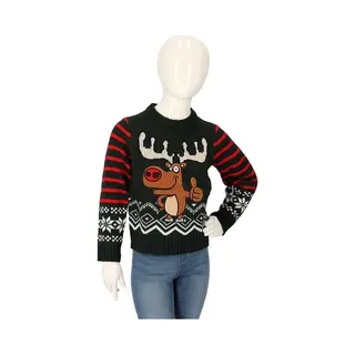 Apollo Kersttrui Kinderen - Gebreid - Rood/grijs - Maat 116/122 - Kersttrui Kind - Kersttrui Jongens - Kersttrui Meisjes - Kerst Trui Kinderen