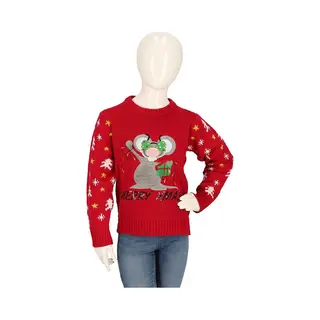 Apollo Kersttrui Kinderen - Gebreid - Rood - Maat 128/134 - Kersttrui Kind - Kersttrui Jongens - Kersttrui Meisjes - Kerst Trui Kinderen