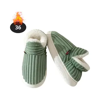 Nivard Warme Pantoffels - Sloffen - Slippers - Dames - Heren - Pluche - Maat 36 - Groen