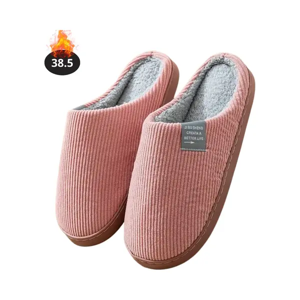 Livano Warme Pantoffels - Sloffen - Slippers - Dames - Heren - Pluche - Maat 38.5 - Roze thumbnail