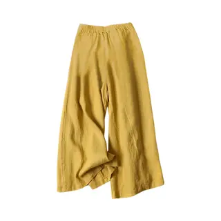 Bovista Linnen Broek Dames - Zomerbroek - Volwassenen - Lange Broek - Pantalon - Strandbroek - Zomer - Ibiza Stijl - Geel - Maat Xl