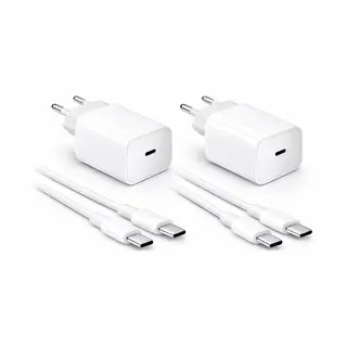 Vastiq Power® 2x Usb-C Snellader Set – 2x Usb-C Oplader Adapter Met Power Delivery – 2x Usb-C Naar Usb-C Kabel 1 Meter – Complete Usb-C