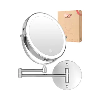 Fraay® Make Up Spiegel Met Led Verlichting - 10x Vergroting - Vergrootspiegel Met Licht - Oplaadbaar - Scheerspiegel - Badkamerspiegel - Chroom