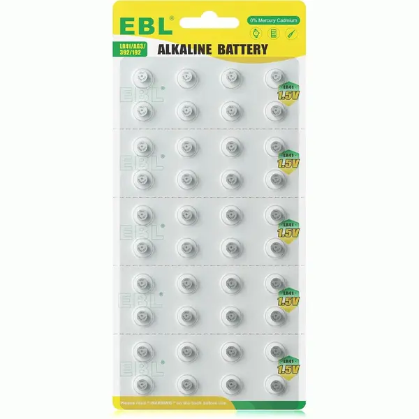 Ebl 40-Pack LR41 AG3 - 1.5V Alkaline LR41 Knoopcelbatterij thumbnail