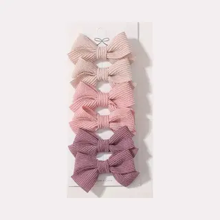 Haarspeldjes - 6 Stuks - Strikjes - Meisjes - Leuk Als Cadeautje - Poederroze - Roze - Paars - Goede Kwaliteit