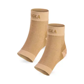 Kangka® Enkelbrace Maat L/Xl - Enkel Bandage - Enkelband - Compressie Enkelsokken - Achillespees Bandage - Compressie Sok Achillespees - Beige
