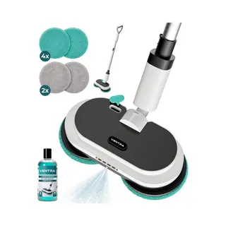 Ventra® Elektrische Dweil - Dweilsysteem - Vloerreiniger - Dweil Met Spray - 3300mAh - Draadloos - >60min Dweilen - Inclusief 6 Microvezelpads En