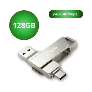 Xedor® Blaze - Usb Stick - 128 Gb - 1840Mbps - Usb C En A - IPhone En Android
