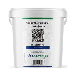 online chemicaliën Online Chemicalien – Baking Soda – 1.25 Kg – Foodgrade – Natriumbicarbonaat – Veelzijdig Gebruik