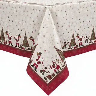 Protecttable - Kerst Tafelzeil Sneeuwpop 140x220cm - Tafelkleed Afwasbaar - Kunststof