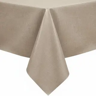 Protecttable - Tafelzeil Linnenlook Taupe 140x160cm - Tafelkleed Afwasbaar - Kunststof