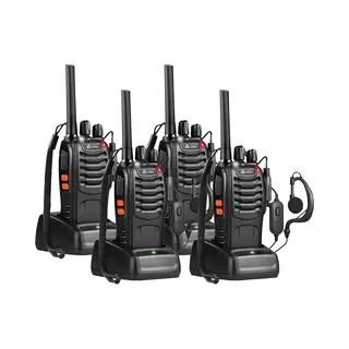 Current Components 88E - Portofoon 4 Stuks - Walkie Talkie - 5km Bereik - Pmr 446 Mhz - Led Zaklamp