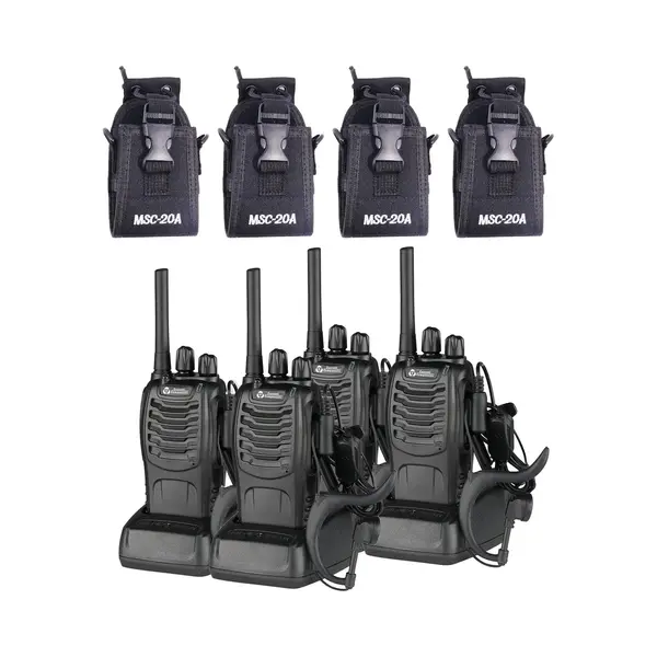 Current Components 88E - Portofoon 4 Stuks - Walkie Talkie - 5km Bereik - Pmr 446 Mhz - Met Led Zaklamp - Inclusief 4 Holsters thumbnail