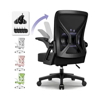 Hiaonyx Bureaustoel - Ergonomische Bureaustoel Met Stille Wielen - Verstelbare Lendensteun - Zwart