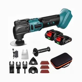 Instava Multitool Incl. 2x Accu (2.0Ah) & Lader - Oscillerend - Geschikt Voor Makita 18v Accu - 6 Aan Te Passen Niveaus - 7 Opzetstukken & 15x