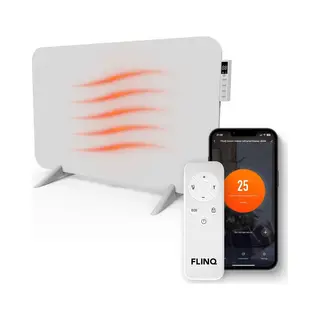 FlinQ 800W Smarte Infrarotheizung – Elektrischer Heizkörper – Infrarot Wandheizung & Standgerät – Elektroheizung Für Badezimmer – Mit