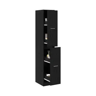Apothecary Cabinet Black Oak 30 X 41 X 174.5 Cm Engineered Wood Vidaxl