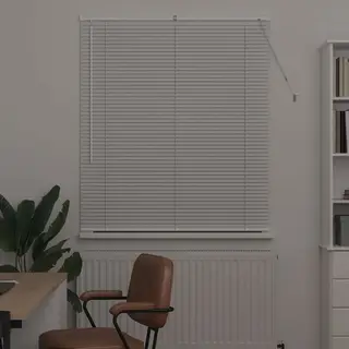 Window Blind With Curtains Manual White Aluminium Vidaxl