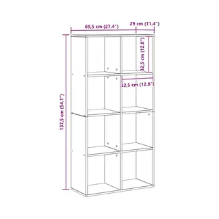 Book Cabinet Black Oak 69.5 X 29 X 137.5 Cm Engineered Wood Vidaxl