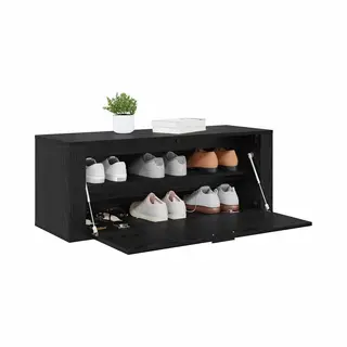 VidaXL Schuhschrank Mit Regal Schwarz Eichen-Optik 100 X 35 X 38 Cm