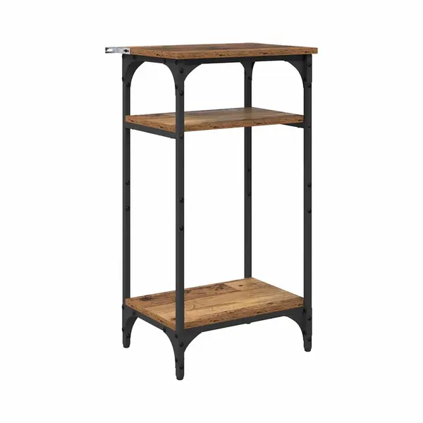 Side Table With Shelf Old Wood 40 X 30 X 75 Cm Engineered Wood Vidaxl thumbnail