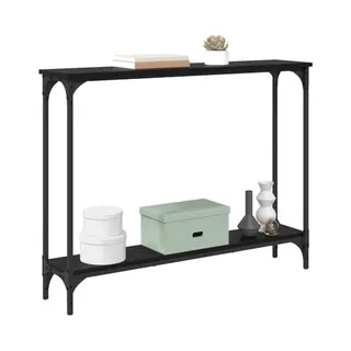 Console Table Black Oak 100 X 22.5 X 75 Cm Engineered Wood Vidaxl