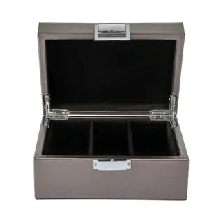 Emilie Collection - Horlogedoos - Metallic Zilver - Luxe Opbergdoos Voor 3 Horloges - Maat Small