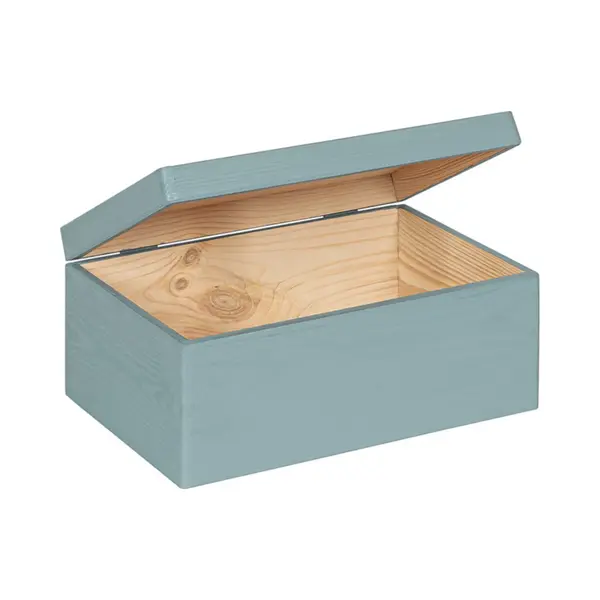 Haudt® Houten Kistje Eva Mini Denim - Met Klepdeksel - 30 X 20 X 13 Cm - Blauw thumbnail