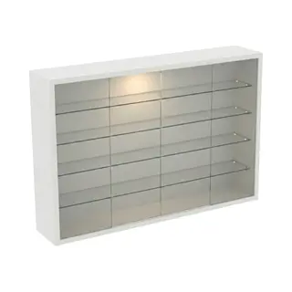 Vdd – Vitrinekast – Vitrinekast Met Glas – Vitrinekast Met Led Verlichting – Vitrinekastje - 50 X 7 X 40 Cm - Wit