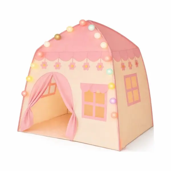Goodz4All Roze Speeltent Kindertent Speelhuisje Tent Met Verlichting Ledlampjes thumbnail