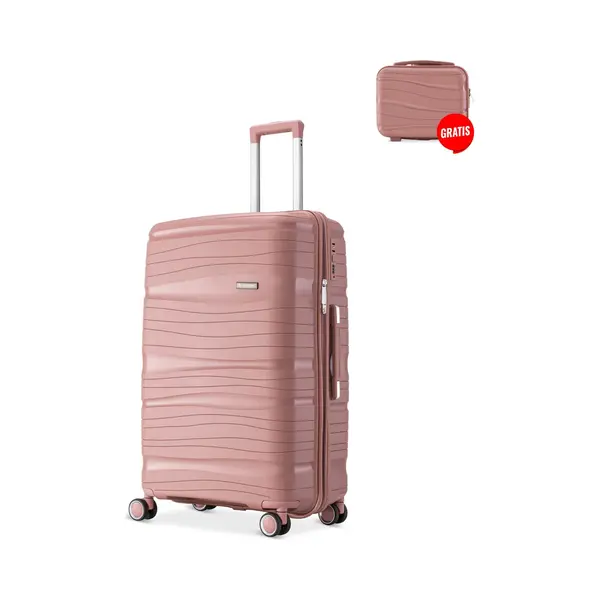 Skycases Travel One Handgepäck Koffer 40L – Rosa – Kabinentrolley Mit 4 Rollen, Zahlenschloss & Gratis Pouch thumbnail