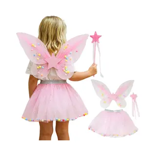 Joyakids Joya Kids® Tuin Vlinder Fee Verkleedset Voor Meisjes | Fëen Tutu Verkleedkleding | Prinsessencape | Cape Set | Unicorn | Meisje Verkleedset |