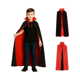 Joyakids Joya Kids® | Verkleedcape Dracula Stijl | Zwart/Rood | Cape Verkleed Kinderen | Halloween Cape Kind | Vampier Cape | Duivel Cape | Verkleed Kostuum